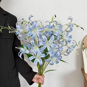 Arreglo de Flores de Lirio Artificial, 4 Piezas, Seda de Alta Simulación, Estilo Moderno, para Decoración de Bodas y Hogar - Product Image 2