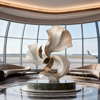 Sculpture d'anneau de jardin personnalisée en acier inoxydable de haute qualité, finition miroir polie, moderne et élégante, grande taille, sur mesure