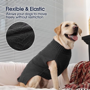Sweater Anjing Musim Dingin Tebal Hangat Bernapas Elastis Pakaian Rajut Kasual untuk Anjing Sedang Besar - Product Image 2