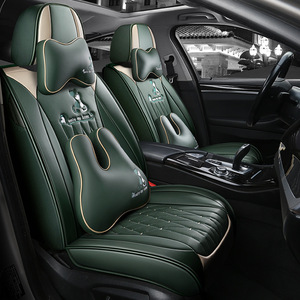 Coprisedile Universale di Lusso in Pelle e Lino per <span class=keywords><strong>Auto</strong></span>, Copertura Completa del Sedile, Accessori <span class=keywords><strong>Auto</strong></span> - Product Image 4