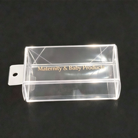 Boîte en plastique PET rectangulaire personnalisée, écologique, avec estampage doré et trou de suspension, pour l'emballage des sucettes pour bébés
