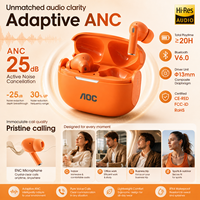 Écouteurs Bluetooth 6.0 TWS portables AOC avec réduction de bruit ANC, écouteurs stéréo sans fil, charge Type-C, cadeau pour la vente en gros
