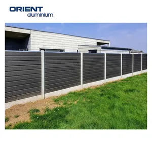 Alto padrão composto plástico madeira WPC Fence Alumínio Post Panels Wall Boards Outdoor Garden Fence