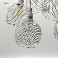 Abat-jour en fer E12, lampe suspendue d'extérieur LED IP65 3500K blanc chaud 8M
