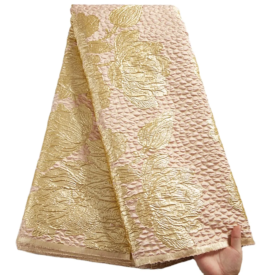 Vải Dệt Hoa Thổ Cẩm Vải Thêu Hoa Văn Jacquard Thiết Kế Thổ Cẩm Cho Váy Cưới Vải Ren Pháp 2504