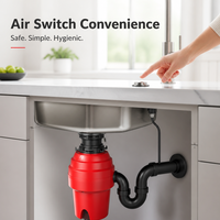 Triturador de Residuos Alimenticios Silencioso con Motor PMDC de 1/2HP, Triturador de Basura Doméstico para Cocina, Acero Inoxidable, Certificado CE, Alimentación Continua