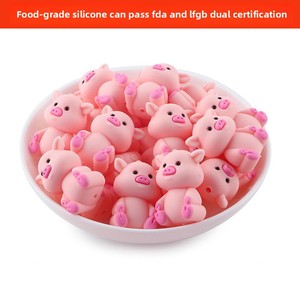 3D Stereo <b>Silicone</b> Cartoon Pig <b>Beads</b> DIY Pen Decorative Accessories Loose <b>Beads</b> Dongguan - Product Image 3