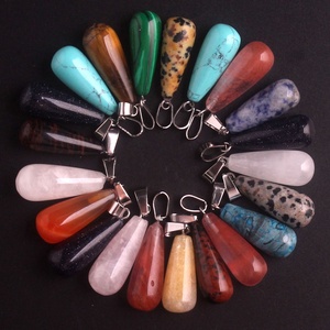 Ciondoli a Goccia in Pietra Naturale con Ganci a Scatto in <span class=keywords><strong>Ferro</strong></span> per Bambini - Charms a Forma di Goccia d'Acqua Stile Punk - Product Image 2