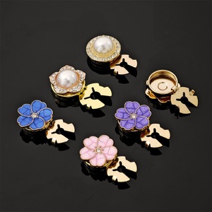 Boutons de chemise en métal de luxe avec fleurs, perles, papillons et strass pour vêtements féminins - Product Image 3
