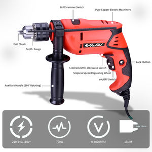YIJIU高品質電動ハンマーインパクトドリル500W600W、700W13Mmパワーハンマードリル - Product Image 2