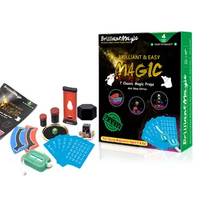 Children Starter Magic Set Green Color Gift Box Included 7 Classic Magic Tricks Teens Magic Performance Props Party Toys for Kid