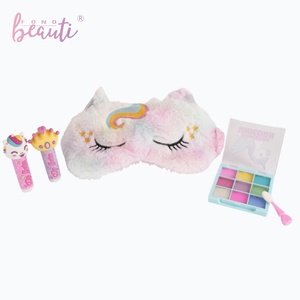 Ensemble de maquillage pour enfants licorne fantastique, poudre pour le visage, fard à paupières et masque de sommeil en peluche pour filles, non toxique, sans paraben - Product Image 3