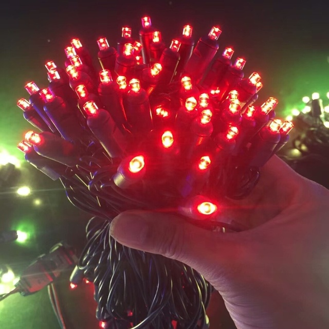 Commercial Grade LED 5mm Mini Warm White Christmas String Lights with Concave Mini Bulbs