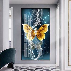 Stile Nordic farfalla oro pittura a farfalla arte della parete <span class=keywords><strong>di</strong></span> arte nordica per la decorazione della camera da letto pittura <span class=keywords><strong>di</strong></span> cristallo porcellana - Product Image 6