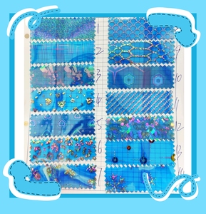 30*135Cm Ánh Sáng Màu Xanh Holographic Mô Hình In PVC Phim Nhựa Hoa Thiết Kế Chất Liệu PVC Không Thấm Nước Da Tổng Hợp Cho Trang Trí Nội Thất - Product Image 4