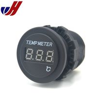 Termometer Digital Otomotif LED 12V Pengukur Suhu Bulat untuk Kendaraan dan Kapal