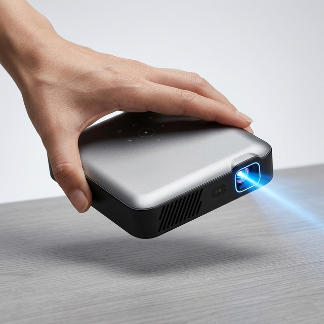 Smart AI 4K 3D Projector 1080P Native 250 ANSI Lumens WiFi 6 Auto Focus Keystone Portable Mini Android 13 Built-in Battery