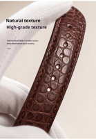 Bracelet de montre en cuir véritable grain crocodile, motif rond, compatible avec Cartier Tank Omega, universel 20mm 22mm, prêt à être expédié