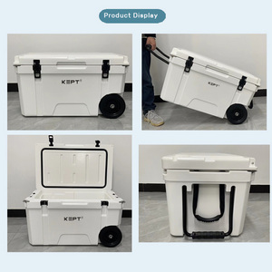 Nevera Portátil Rotomoldeada de 65QT, Caja de Almacenamiento de Hielo Seco, Estilo <span class=keywords><strong>Maleta</strong></span>, Ideal para Pesca y Camping al Aire Libre - Product Image 4