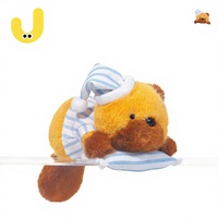 Peluche Otter Orange Amusante – Coussin Doux et Cuddly en Polyester (31cm-50cm) – Cadeau d'Anniversaire Idéal