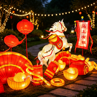 Lanternes de la Fête de la Mi-Automne à prix réduit, lanternes chinoises en soie avec éclairage LED