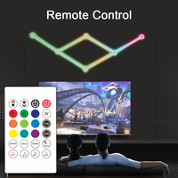 Applique murale avec barre lumineuse RGBIC moderne, commande intelligente par application et télécommande, LED en aluminium, alimentation USB, abat-jour blanc, pour salle de musique, compatible Tuya WiFi