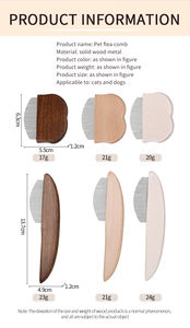 木製の密なペットのシラミの櫛猫の犬のノミとハンドル付きのダニ除去剤の櫛 - Product Image 2
