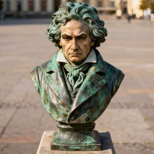 Escultura de Busto de Bronce Fundido a Tamaño Real Personalizada Antigua de <span class=keywords><strong>Beethoven</strong></span>, Músico, para Decoración Interior/Exterior - Product Image 1