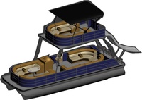 Canapé triton à deux étages de qualité, design de luxe, meubles de fête, maison ponton, bateau avec toboggan et moteur Offre Spéciale