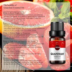 Huile essentielle de pamplemousse avec logo personnalisé, pure, naturelle, biologique, huile de pamplemousse aromatique pour diffuseur, massage, soin de la peau, bougie, savon, parfum - Product Image 3