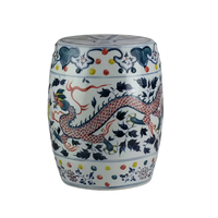 Tabouret Tambour Vintage en Porcelaine Famille Verte, Motif Fleur de Phénix, Siège de Jardin en Céramique, Décoration pour Villa et Hall d'Hôtel, Vente en Gros