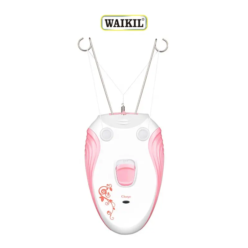 WAIKIL-Removedor de vello facial inalámbrico para mujer, depiladora eléctrica para labios, mejilla, brazo, pierna, algodón, enhebrado, depiladora