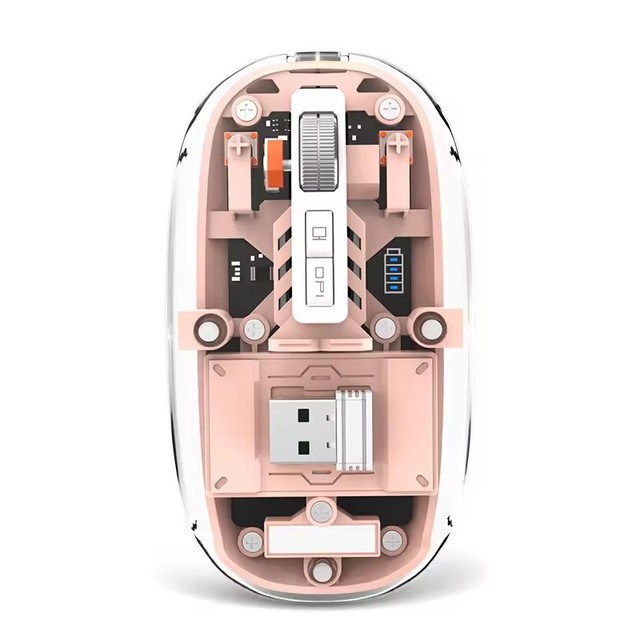 New Launch Transparent Mouse 2.4G Wireless Mini Mouse Mechanical Style Multifunction Mouse Optical Magnetic Match