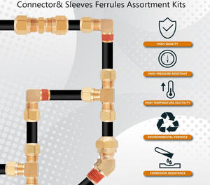 <span class=keywords><strong>Kit</strong></span> de réparation d'assortiment de raccords de tuyauterie en nylon à compression DOT pour camion, raccords rapides de tuyauterie de 1/4\", 1/8\", 3/8\", 1/2\" - Product Image 4