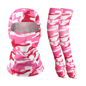 Outdoor Sun Protection Set Face Mask With Sleeves Camouflage Print Unisex Adult Riding Motorcycle Use - Product Image 3