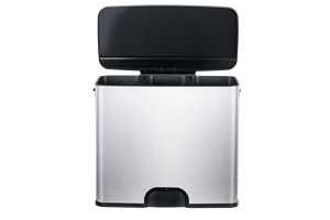 45L 주방 직사각형 재활용 쓰레기통 3 구획 스테인레스 스틸 쓰레기통 - Product Image 3