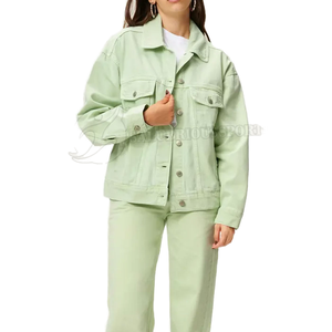 JAC228 D2238 Blusa de Manga Larga para Mujer, de Algodón Sólido, Transpirable, con Botones de Cuerno, Cuello Redondo, Holgada, Informal y Cómoda - Product Image 1