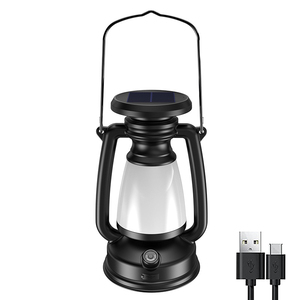 Lampes solaires portables de camping en gros, style rétro, rechargeables, pour pique-nique, ambiance lumineuse, lanternes portatives d'extérieur, lumières de tente pour randonnée et voyage - Product Image 1