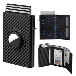 Men's Carbon Fiber Tri <b>Fold</b> <b>Wallet</b> With Magnetic Ring For Everyday Use - Product Image 5