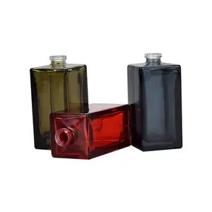 crimp neck 50 ml glass square perfume bottles