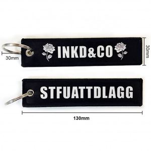 2026 Popular <b>Custom</b> Double Side Logo Embroidered High Quality Woven Keychains Embroidery <b>Keychain</b> for Gifts - Product Image 3