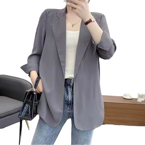 Chaqueta Cárdigan de Chifón Delgada para Mujer, de Poliéster, Manga Larga, Verano, Delgada, Lisa, Holgada, Informal, Ecológica, Transpirable - Product Image 4