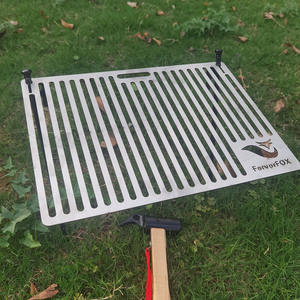 Parrilla Portátil de Acero Inoxidable 304 FervorFOX, 250x350mm, Parrilla para Acampar al Aire Libre con Soporte para Insertar en el Suelo - Product Image 2