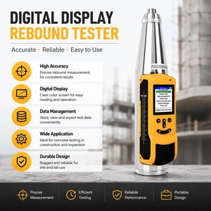 Martillo Digital Integrado <span class=keywords><strong>Schmidt</strong></span> para Pruebas No Destructivas (NDT) de Hormigón, Medidor de Resistencia a la Compresión con Pantalla LCD - Product Image 2