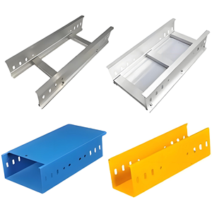 Bandeja portacables metálica de acero galvanizado con recubrimiento en polvo para canalización de corriente débil ignífuga, personalizable. - Product Image 1