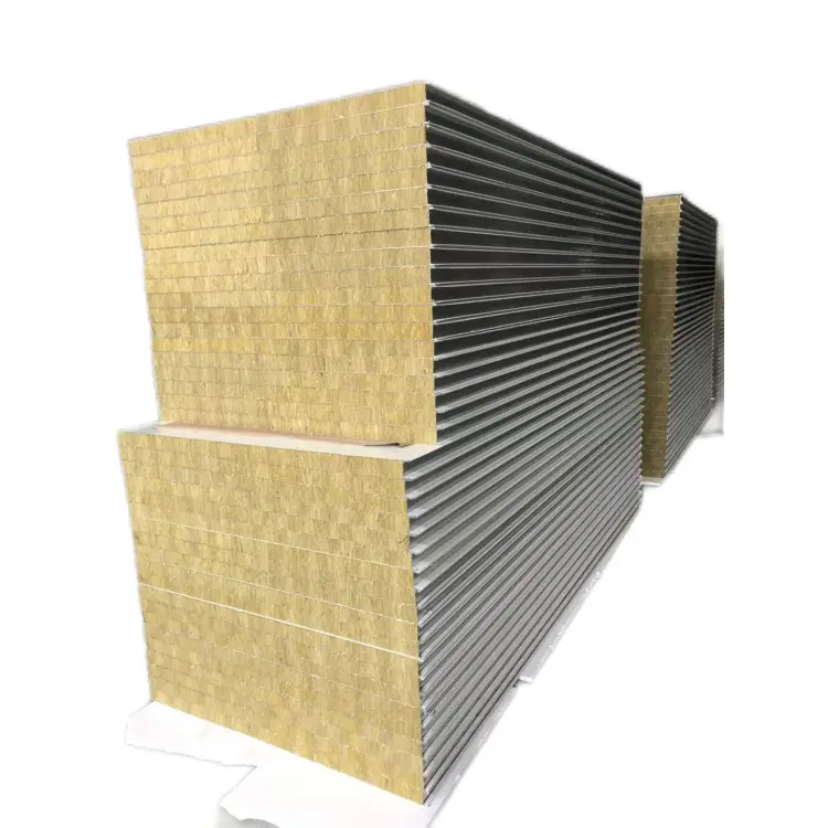 Cheap Rock Wool Sandwich Panels Used For House Pu/rock Wool Sandwich Panel For Workshop Sandwich Panel
