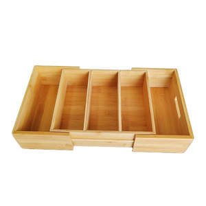 Caja de Almacenamiento Telescópica de Bambú con Cinco Compartimentos, Organizador de Escritorio Expandible, Contenedor para Frutas, Tipo Vertical, Primavera 2024 - Product Image 4