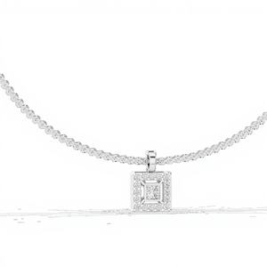 Colgante de Diamante Princesa Cultivado en Laboratorio, Minimalista, Chapado en Rodio, Asequible, Oro Blanco de 18 Quilates, para Uso Diario, Fiestas, Regalos, Bodas - Product Image 1