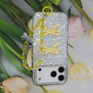 Custodia per telefono 3D <span class=keywords><strong>con</strong></span> motivo a conchiglia e cuori olografici, <span class=keywords><strong>con</strong></span> cordino di perline, estetica, protettiva per donne e ragazze, compatibile <span class=keywords><strong>con</strong></span> 17 - Product Image 5