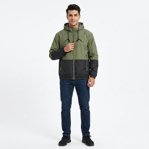 Latest Design Coated Canvas Stand Collar Hooded Windbreaker <b>Jacket</b> for <b>Men</b>-Stylish Customized Autumn <b>Warm</b> Waterproof Front Logo - Product Image 1